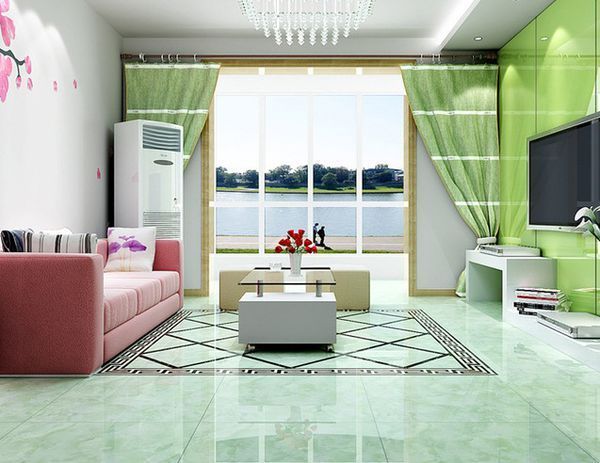Gạch lát nền phòng khách phù hợp với người mệnh mộc