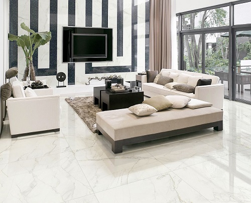 Gạch lát nền màu trắng tạo sự tinh tế sang trọng cho ngôi nhà bạn