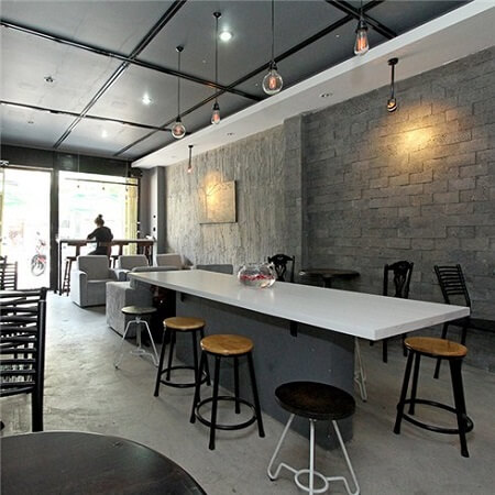 Gạch ốp tường quán cafe
