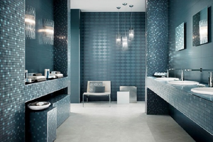 Mẫu gạch mosaic thủy tinh xanh dương Mẫu gạch mosaic thủy tinh xanh dương